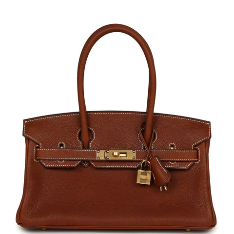 Hermes Shoulder Birkin Light 29 Fauve Barenia Faubourg Gold Hardware