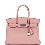 Pre-owned Hermes Special Order (HSS) Birkin 30 Rose Sakura Clemence Brushed Palladium Hardware - Thumbnail View 1
