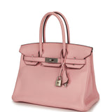 Pre-owned Hermes Special Order (HSS) Birkin 30 Rose Sakura Clemence Brushed Palladium Hardware - Thumbnail View 5