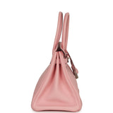 Pre-owned Hermes Special Order (HSS) Birkin 30 Rose Sakura Clemence Brushed Palladium Hardware - Thumbnail View 3