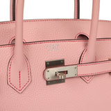 Pre-owned Hermes Special Order (HSS) Birkin 30 Rose Sakura Clemence Brushed Palladium Hardware - Thumbnail View 7