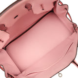 Pre-owned Hermes Special Order (HSS) Birkin 30 Rose Sakura Clemence Brushed Palladium Hardware - Thumbnail View 8