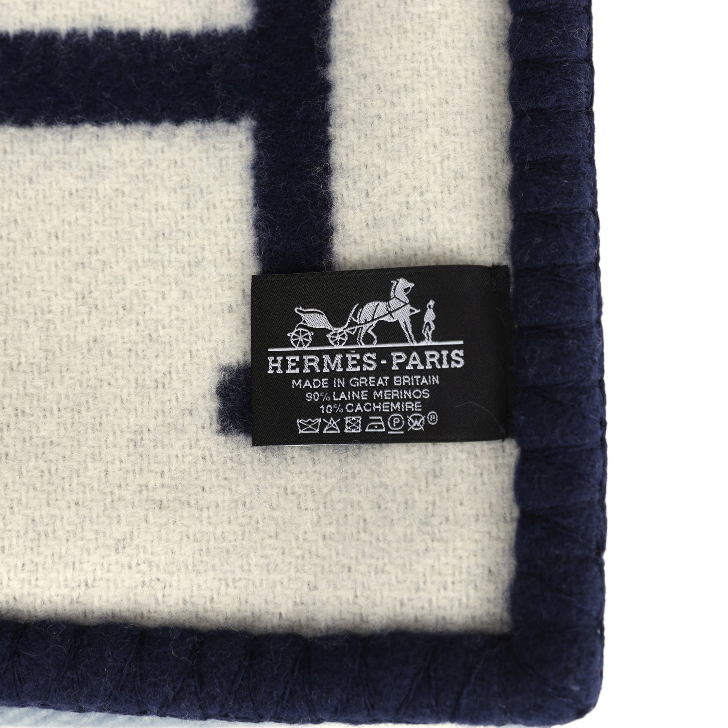 Hermes "Avalon III" Ecru and Caban Cashmere Blanket Madison Avenue