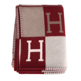 Hermes "Avalon III" Ecru and Rouge H Blanket