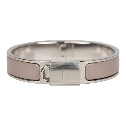 Hermes Clic Cadenas Bracelet PM Marron Glace Enamel Palladium Hardware