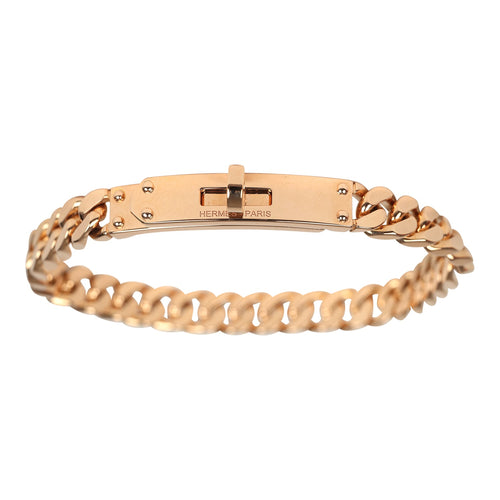 Hermes Kelly Gourmette Bracelet XS 18K Rose Gold Hardware