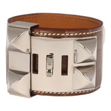 Hermes Collier de Chien Bracelet Alezan Shiny Alligator Palladium Hardware - Thumbnail View 4