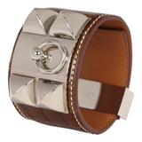 Hermes Collier de Chien Bracelet Alezan Shiny Alligator Palladium Hardware - Thumbnail View 2
