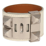 Hermes Collier de Chien Bracelet White Swift Palladium Hardware - Thumbnail View 4