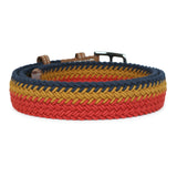 Hermes Rocabar Adjustable Belt 85CM Rouge/Marine/Gold Woven Waxed Cotton/Togo Palladium Hardware