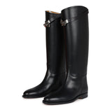 Hermes Jumping Boots Black Box Calfskin Palladium Hardware 37 EU