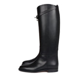 Hermes Jumping Boots Black Box Calfskin Palladium Hardware 37 EU