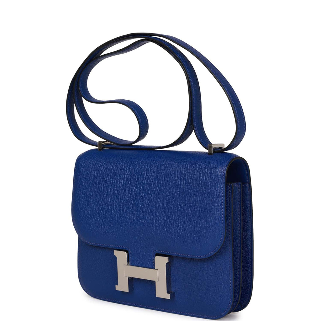 Hermes Verso Constance 18 Bag Bleu Hydra & Deep Bleu Chevre