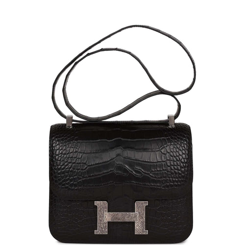 Hermès Constance 24 Noir (Black) Box Palladium Hardware PHW — The