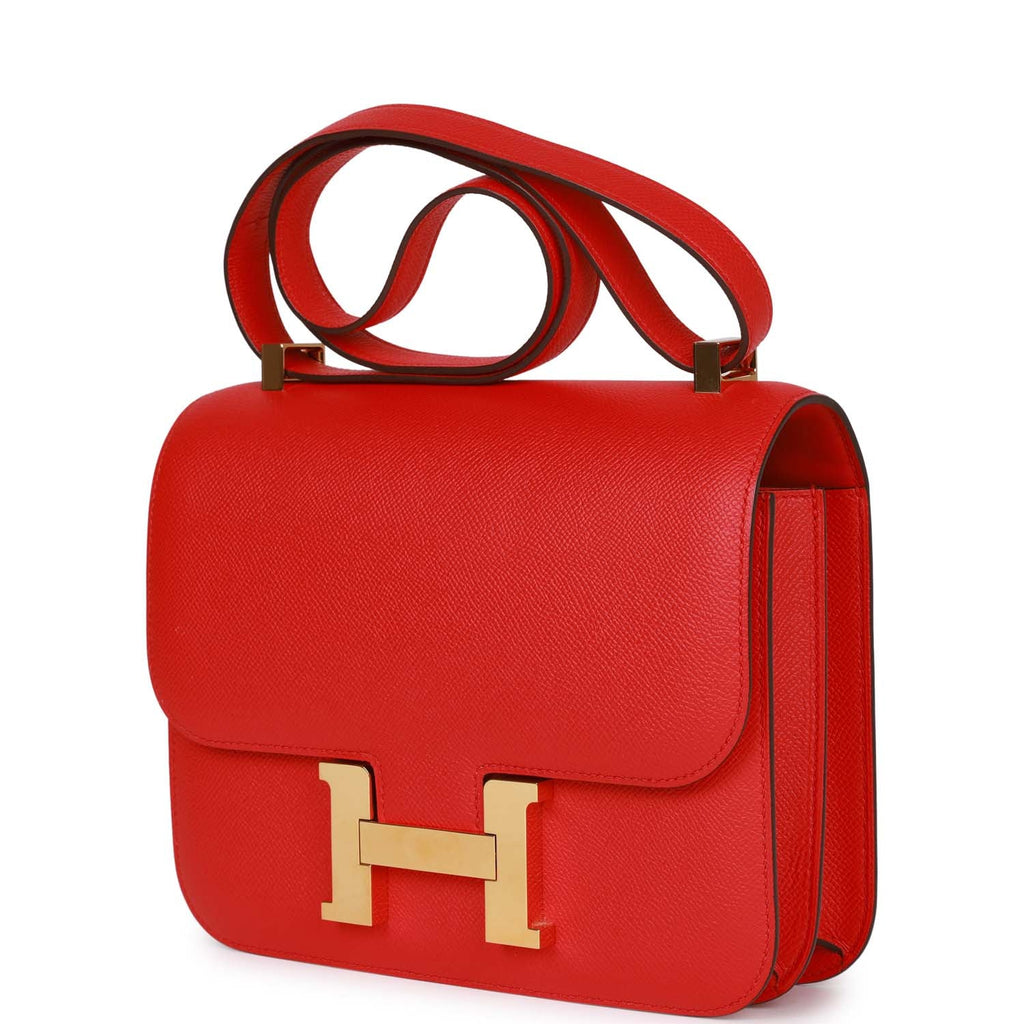 Hermes Constance 24 Rouge Casaque Epsom Gold Hardware #C - Vendome Monte  Carlo
