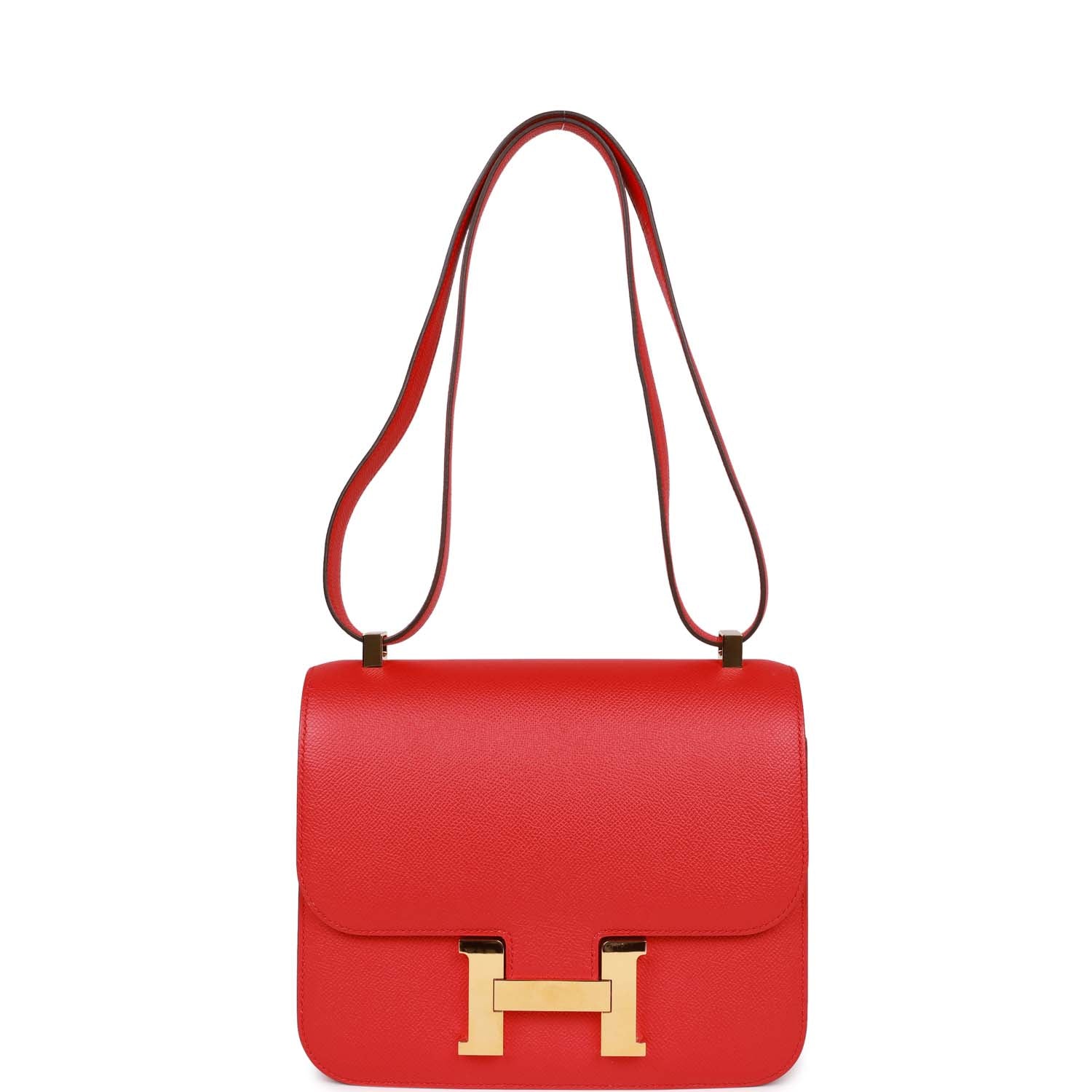 Pre-owned Hermès Constance 24 Rouge de Coeur Epsom Gold Hardware