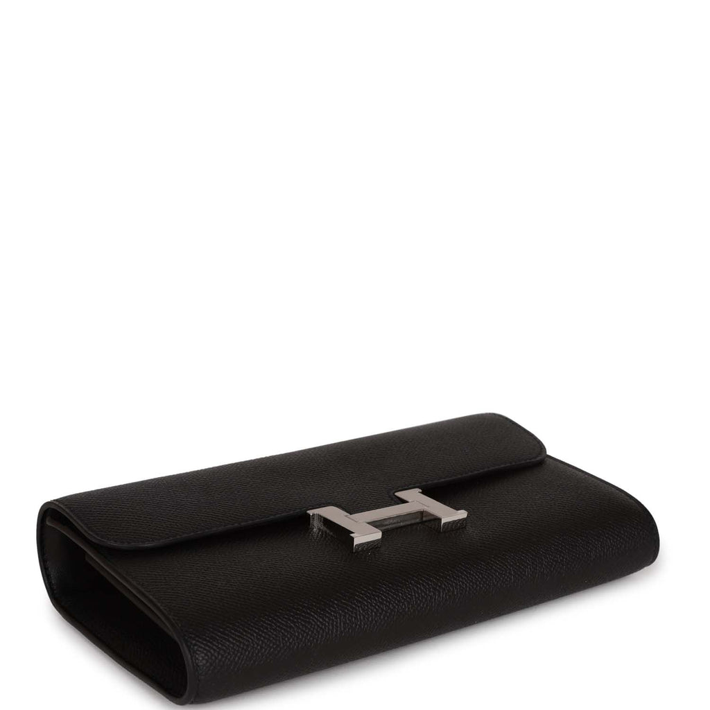 Hermès Black Epsom Long Constance To Go Wallet Palladium Hardware
