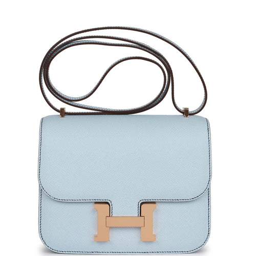 Hermes Special Order (HSS) Constance 18 Bleu Brume Verso Epsom Rose Gold Hardware