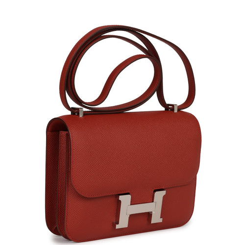 Hermès - Authenticated Constance Handbag - Leather Red Plain for Women, Very Good Condition
