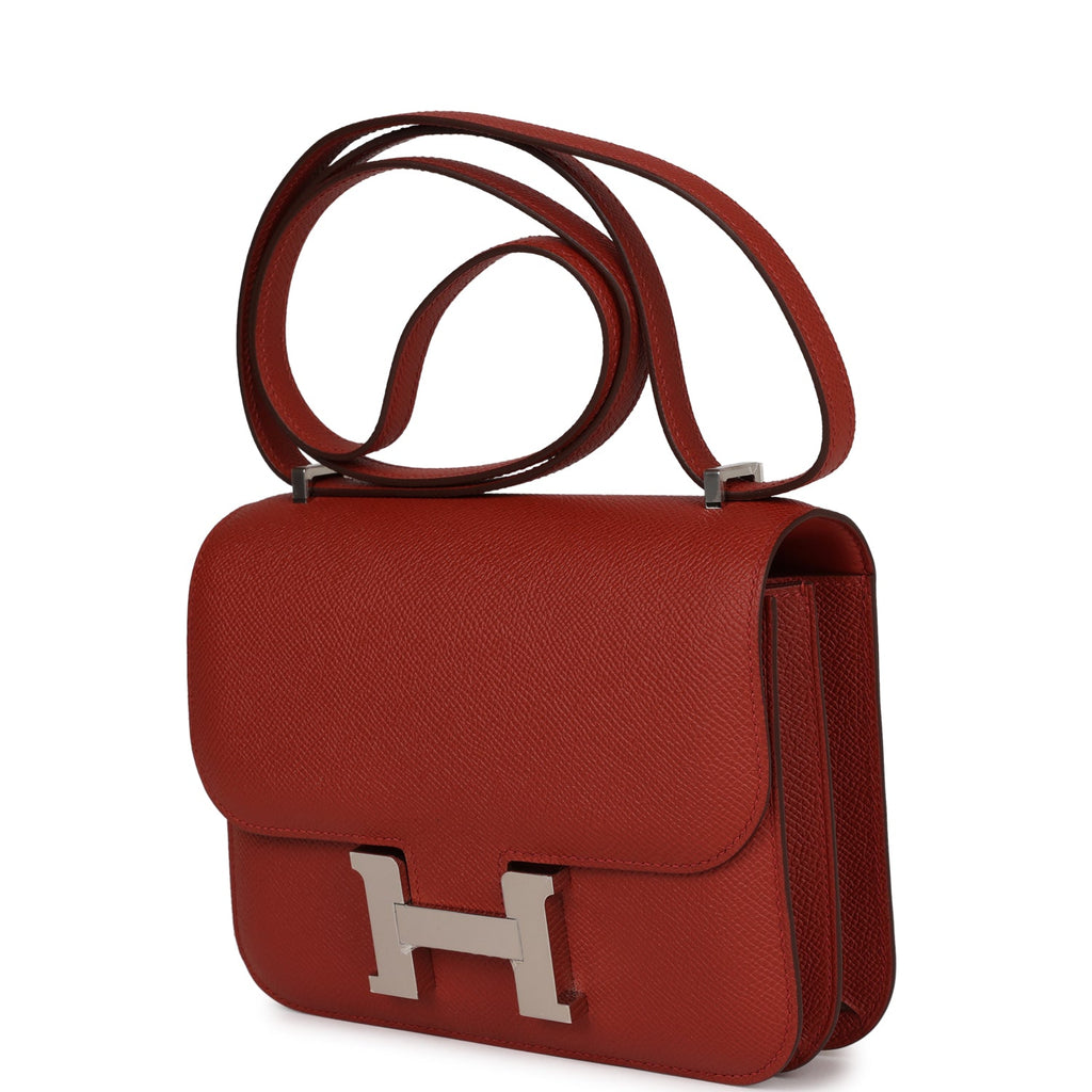 Hermes Constance 18cm Rouge Grenat Epsom Palladium Hardware
