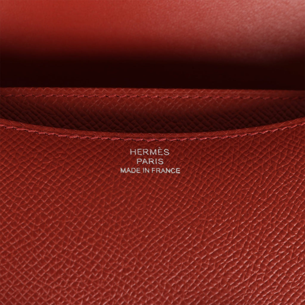 Hermes Constance Bag Epsom Leather Palladium Hardware In Burgundy