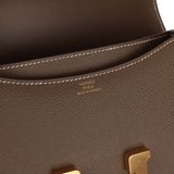 Hermes Constance Mini 18 Bag Etoupe Gold Hardware Epsom Leather •  MIGHTYCHIC • 