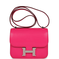 Hermes Constance 18 Rose Pop Chevre Chamkila Palladium Hardware