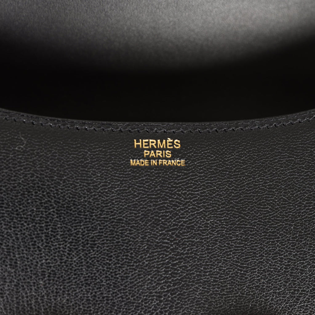 Hermes Constance 1-24 Black Chevre Chamkila Rose Gold Hardware