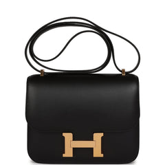 Hermés Rouge H Veau Monsieur Leather Gold Plated Constance 18 Bag Hermes