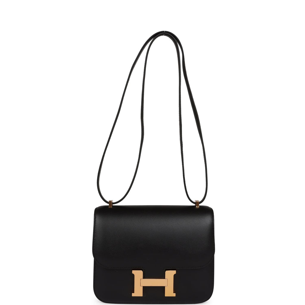 Hermes Constance 18 Black Veau Monsieur Rose Gold Hardware – Madison Avenue  Couture