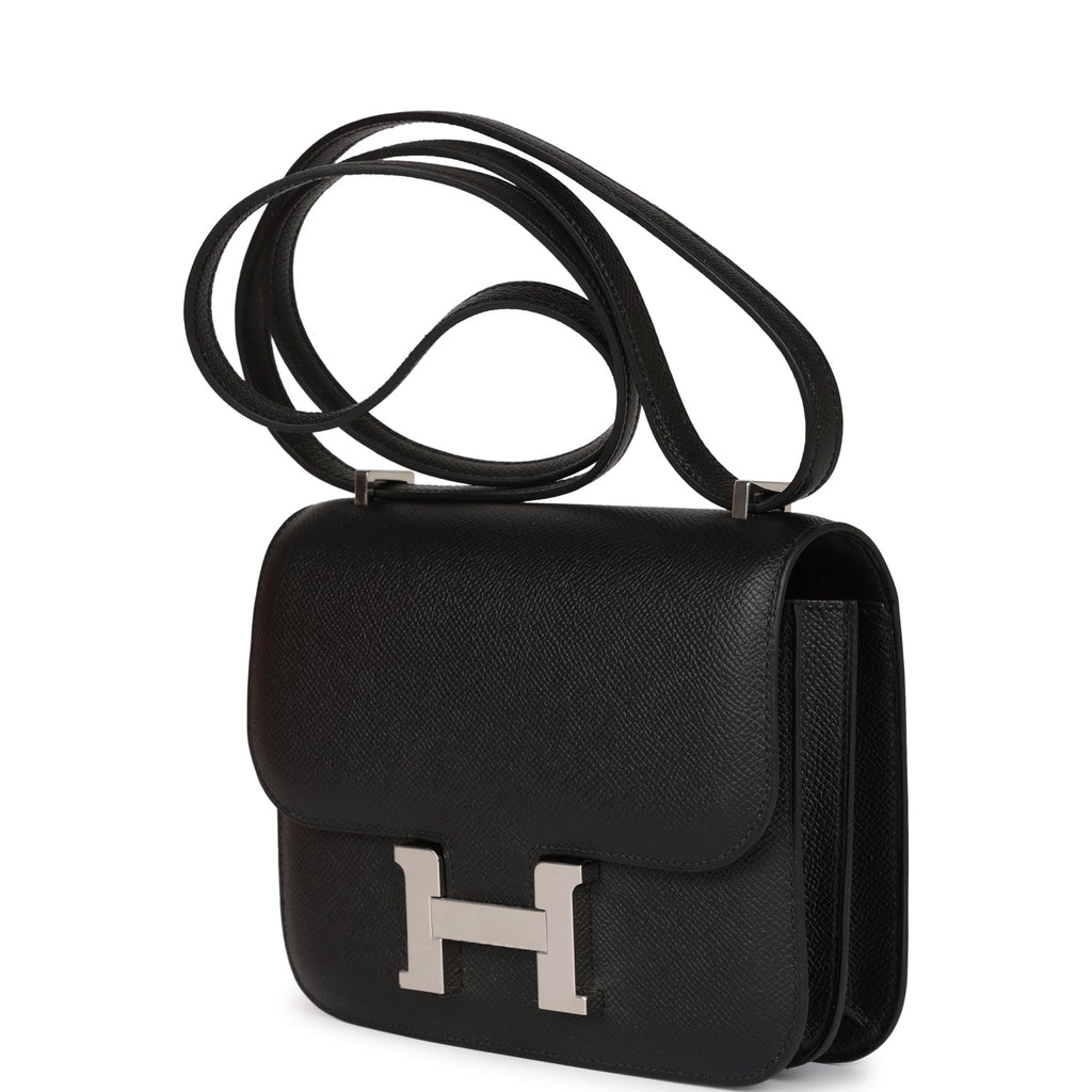 Hermes Constance Bag Epsom Leather Palladium Hardware In Black