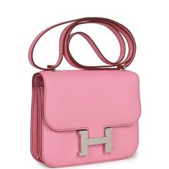 Hermes Constance 18 Bubblegum Epsom Palladium Hardware
