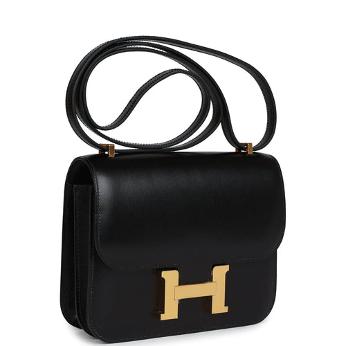 Hermes Constance 18 Black Box Gold Hardware