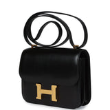 Hermes Constance 18 Black Box Gold Hardware