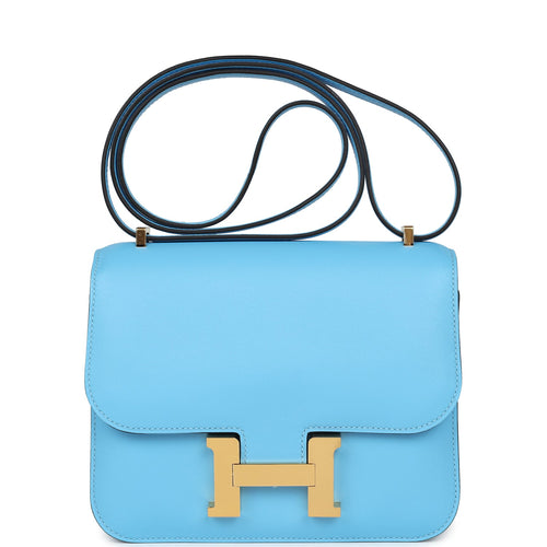 Hermes Constance 18 Celeste Swift Gold Hardware