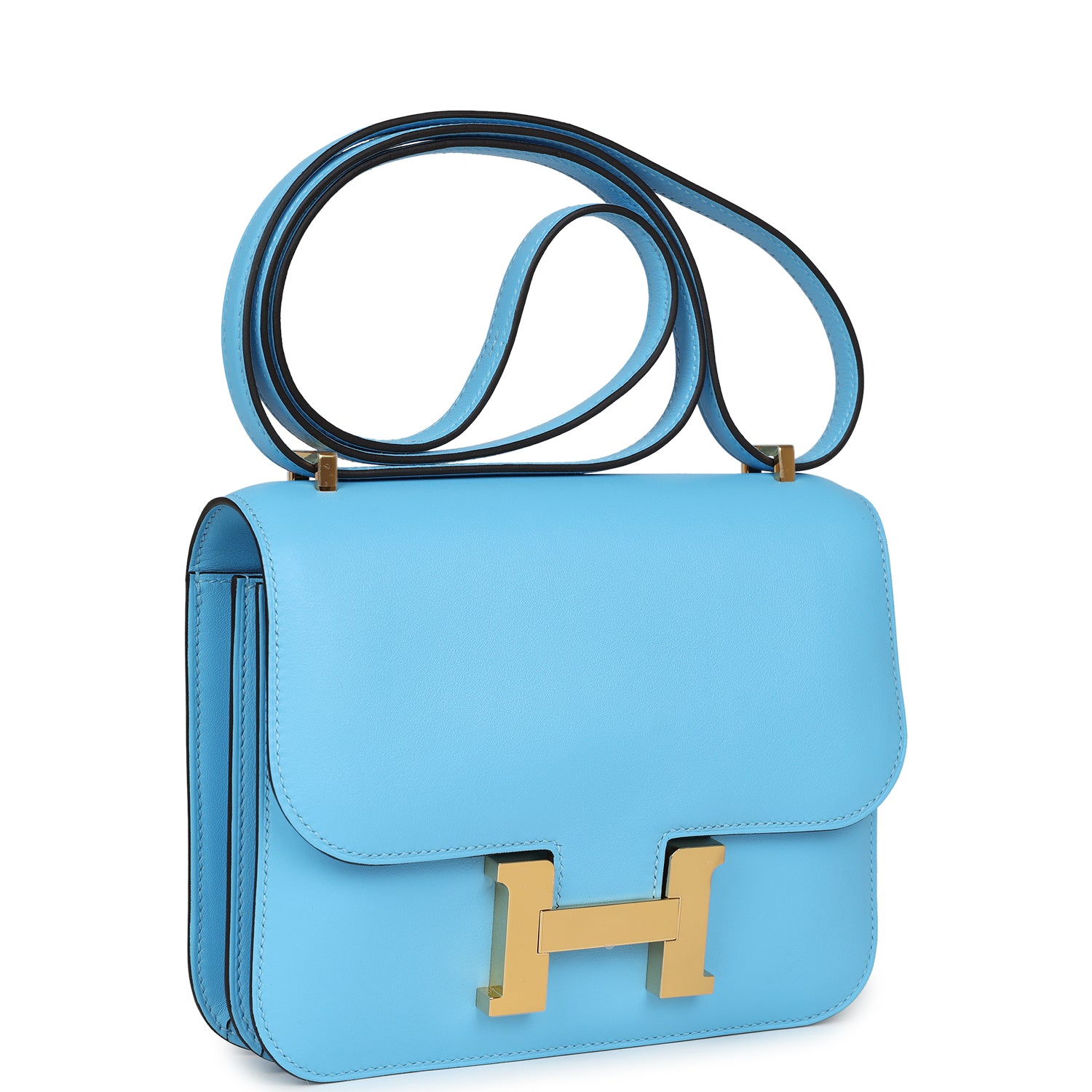 Hermes Constance 18 Celeste Swift Gold Hardware