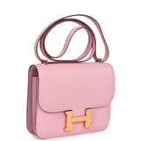 Hermes Constance 18 Mauve Sylvestre Chevre Rose Gold Hardware