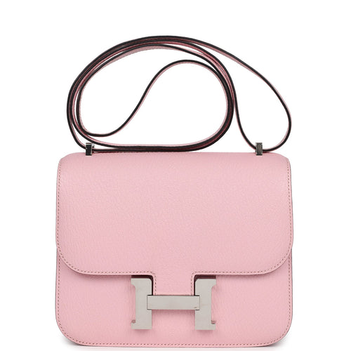Pre-owned Hermes Constance 18 Rose Sakura Chevre Palladium Hardware