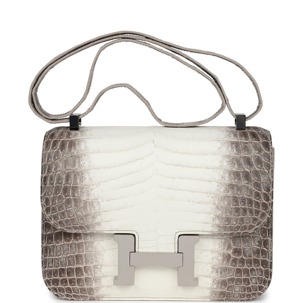 Hermes Constance 1-24 Himalaya Matte Niloticus Crocodile Palladium Hardware Ivory/Grey New and Never Worn Exotic