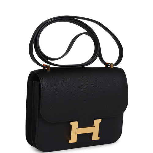 Pre-owned Hermes Constance 18 Black Epsom Gold Hardware