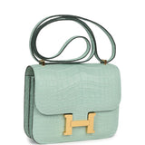 Hermes Constance 18 Vert D’Eau Matte Alligator Gold Hardware