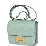 Hermes Constance 18 Vert D’Eau Matte Alligator Gold Hardware