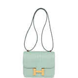 Hermes Constance 18 Vert D’Eau Matte Alligator Gold Hardware