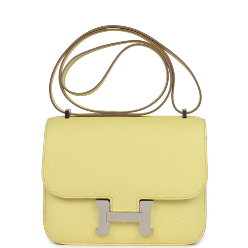 Hermes Constance 18 Limoncello Chevre Mysore Palladium Hardware