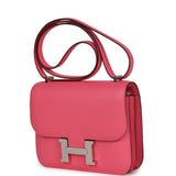 Hermes Constance 18 Rose Azalee Epsom Palladium Hardware