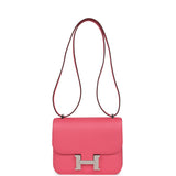 Hermes Constance 18 Rose Azalee Epsom Palladium Hardware