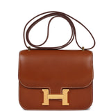 Hermes Constance 18 Fauve Barenia Gold Hardware