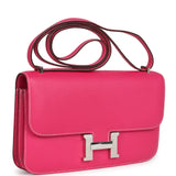 Pre-owned Hermes Constance Elan Rose Tyrien Epsom Palladium Hardware