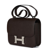 Hermes Constance 24 Chocolat Epsom Palladium Hardware