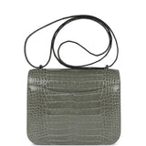 Hermes Constance 18 Gris Ciment Shiny Alligator Palladium Hardware